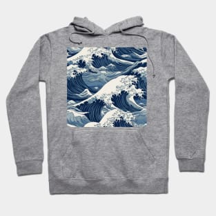 Ephemeral Crests: Hokusai Waves Reimagined Hoodie